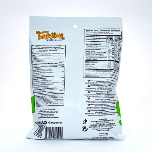 TropicMax Pack of 24 bag of Lemon-Flavored Plantain Chips 2 oz