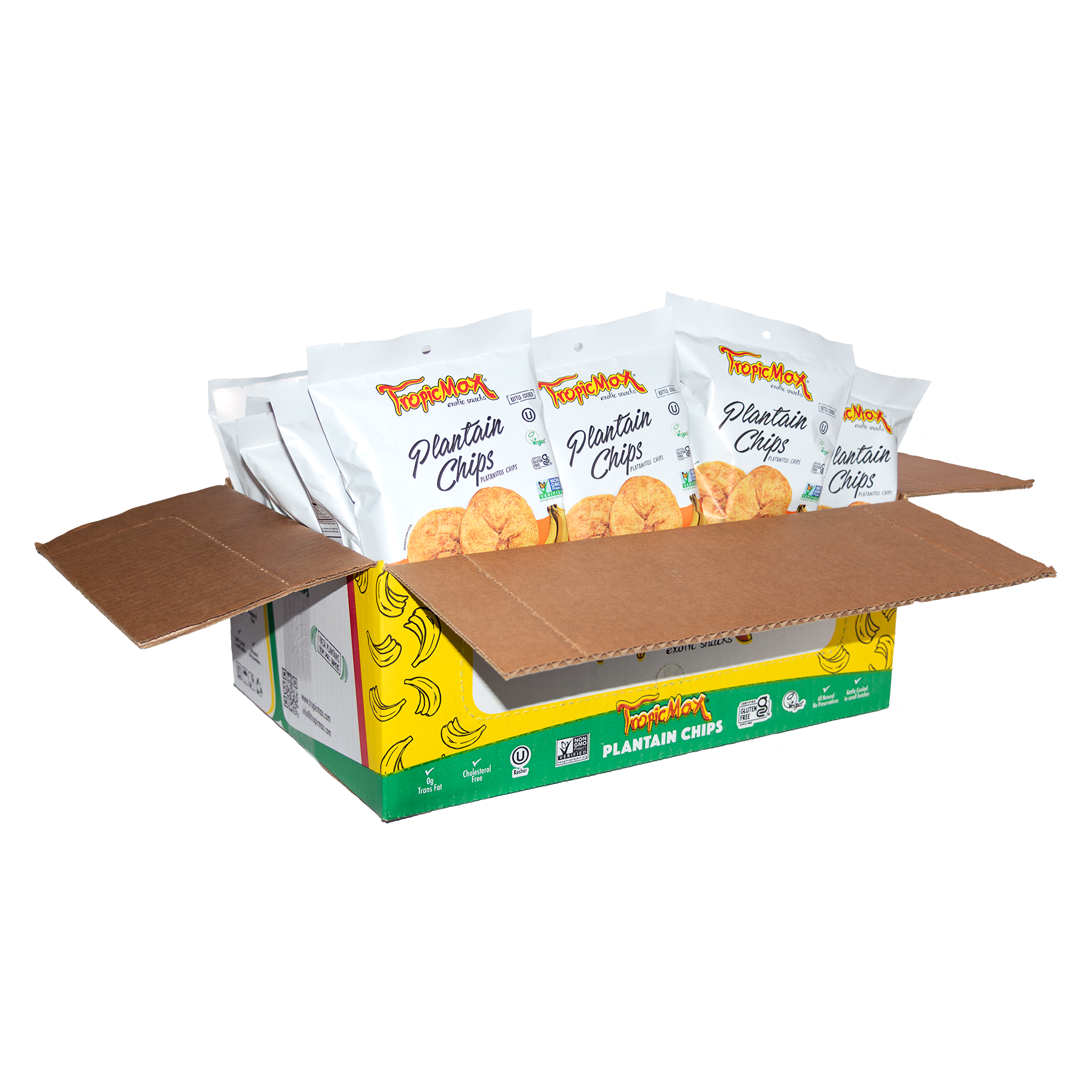 TropicMax Pack of 24 bag of Naturally sweet Plantain Chips 2 oz
