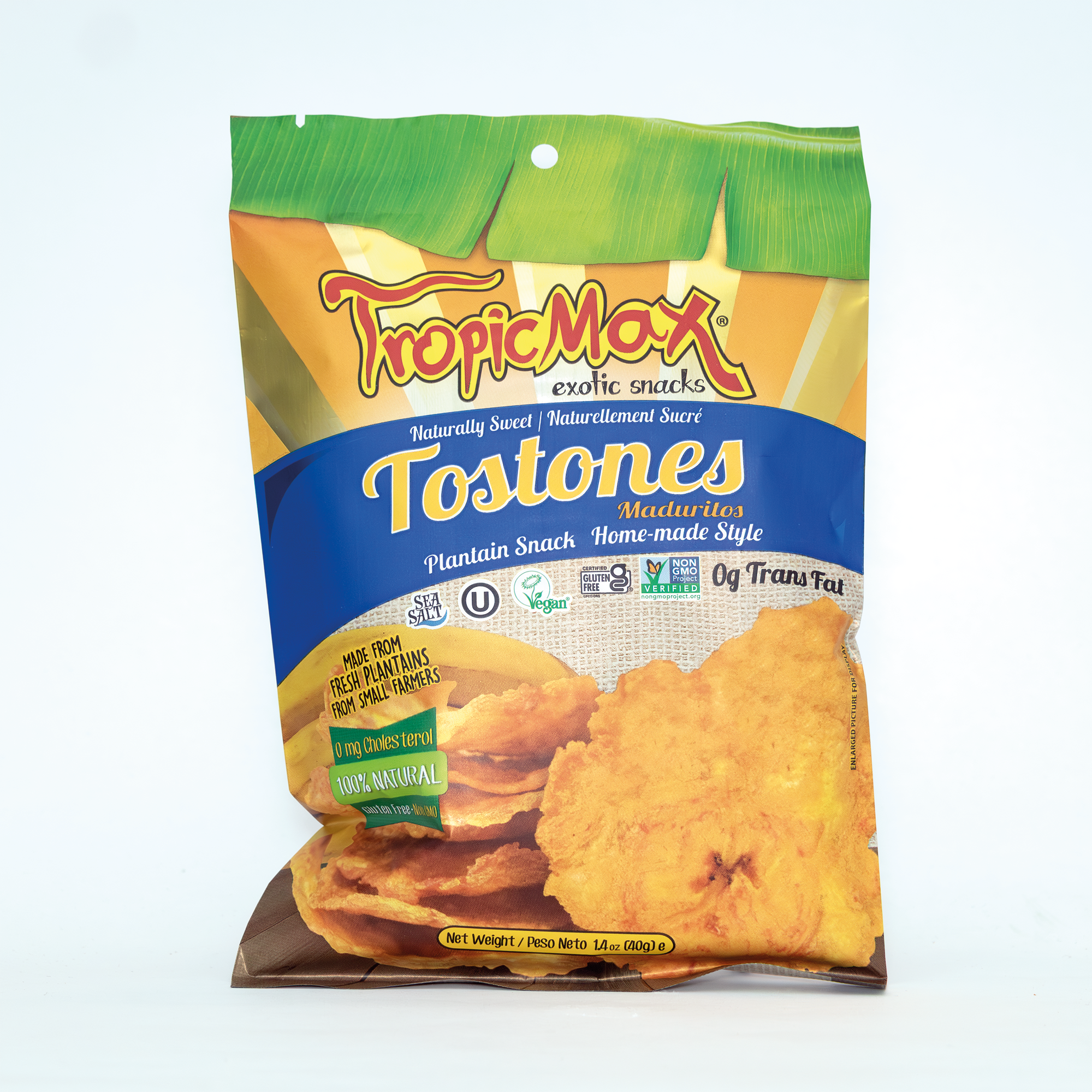 TropicMax Pack of 24 bag of Tostones naturally sweet 1.4 oz