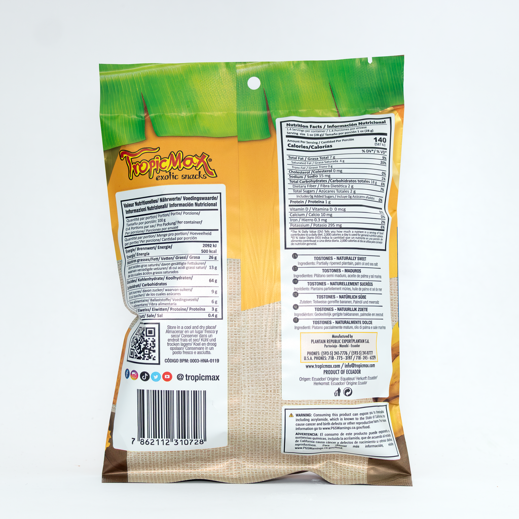 TropicMax Pack of 24 bag of Tostones naturally sweet 1.4 oz