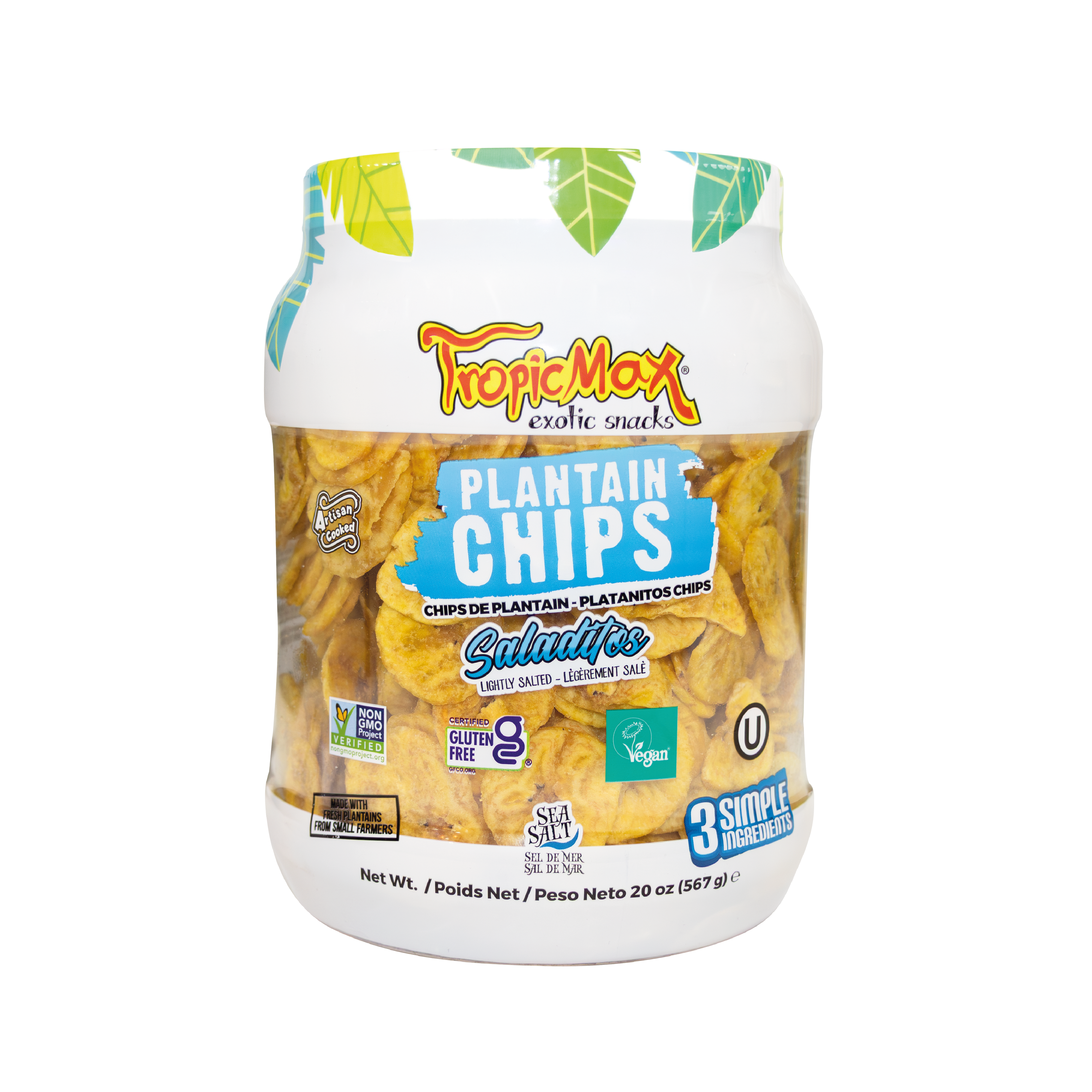TropicMax Jar Plantain Chips lightly salted 20 oz